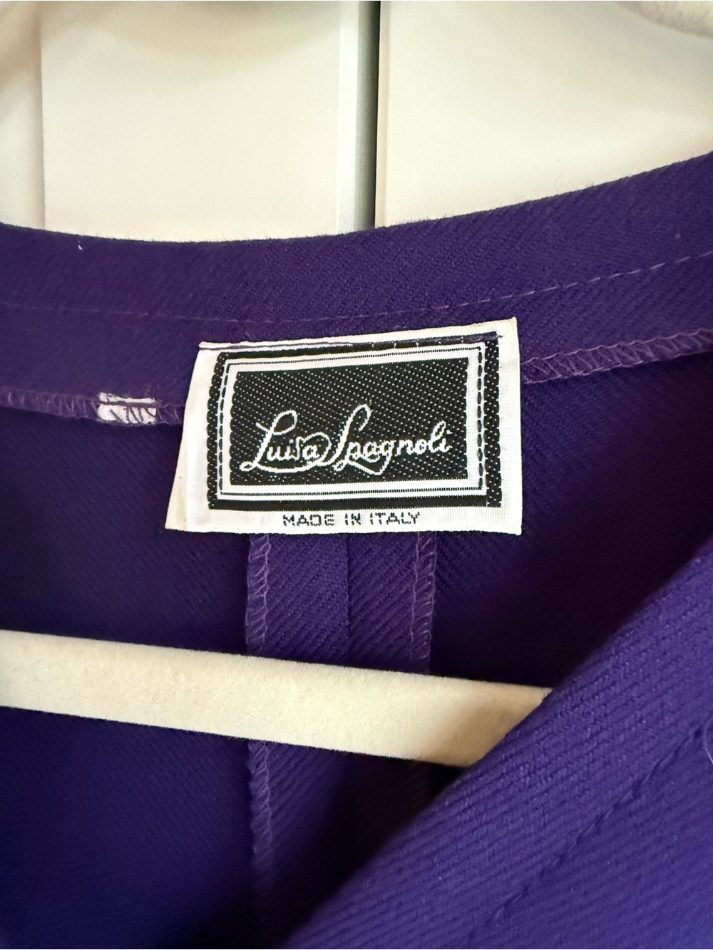 Vintage Luisa Spagnoli Deep Purple Long-Sleeve Button Midi Dress M/L - Picture 6 of 7
